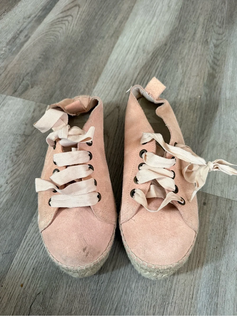 Manebi Hampton Blush Pink Espadrille Platform Sneaker
